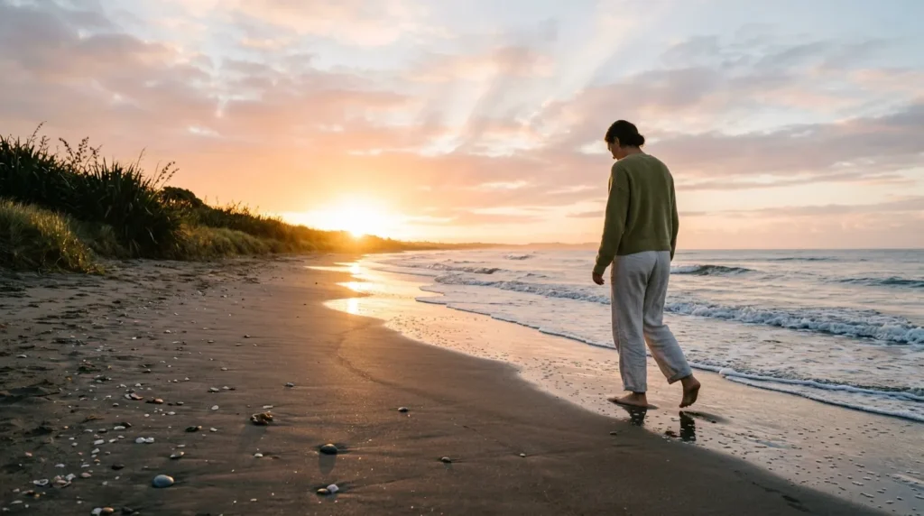 A person enjoying a quiet walk on their birthday.