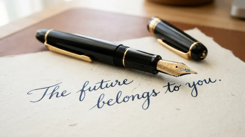 A professional fountain pen as a symbolic graduation gift.