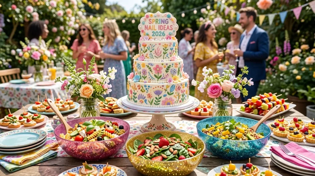 Aesthetic party snacks and summer salads for a 2000s theme.