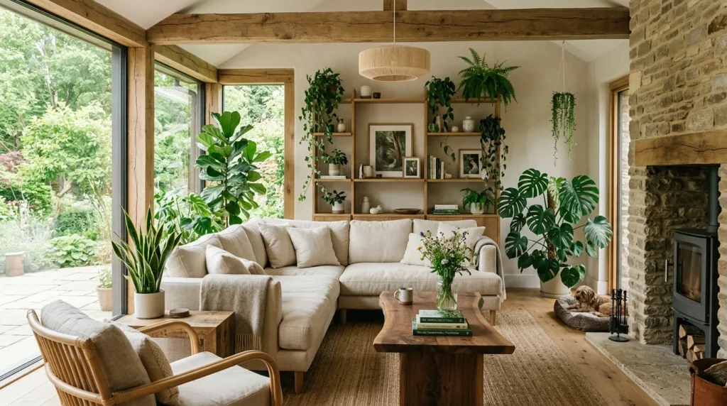 A person practicing morning mindfulness and grounding by an open window, a core part of a sustainable wellness routine.
